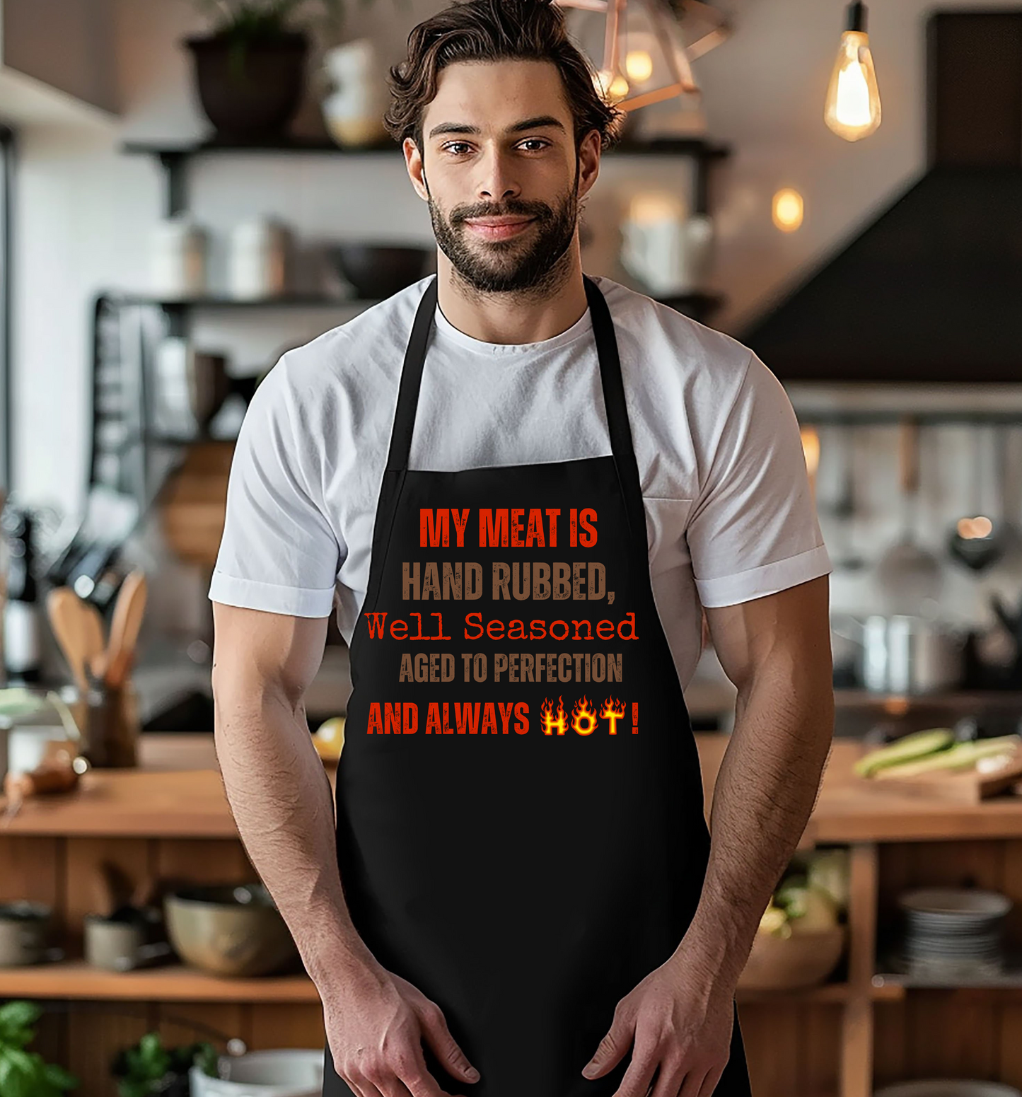 Novelty Grilling "My Meat Is" Funny Barbecue Apron for Outdoor Cooking