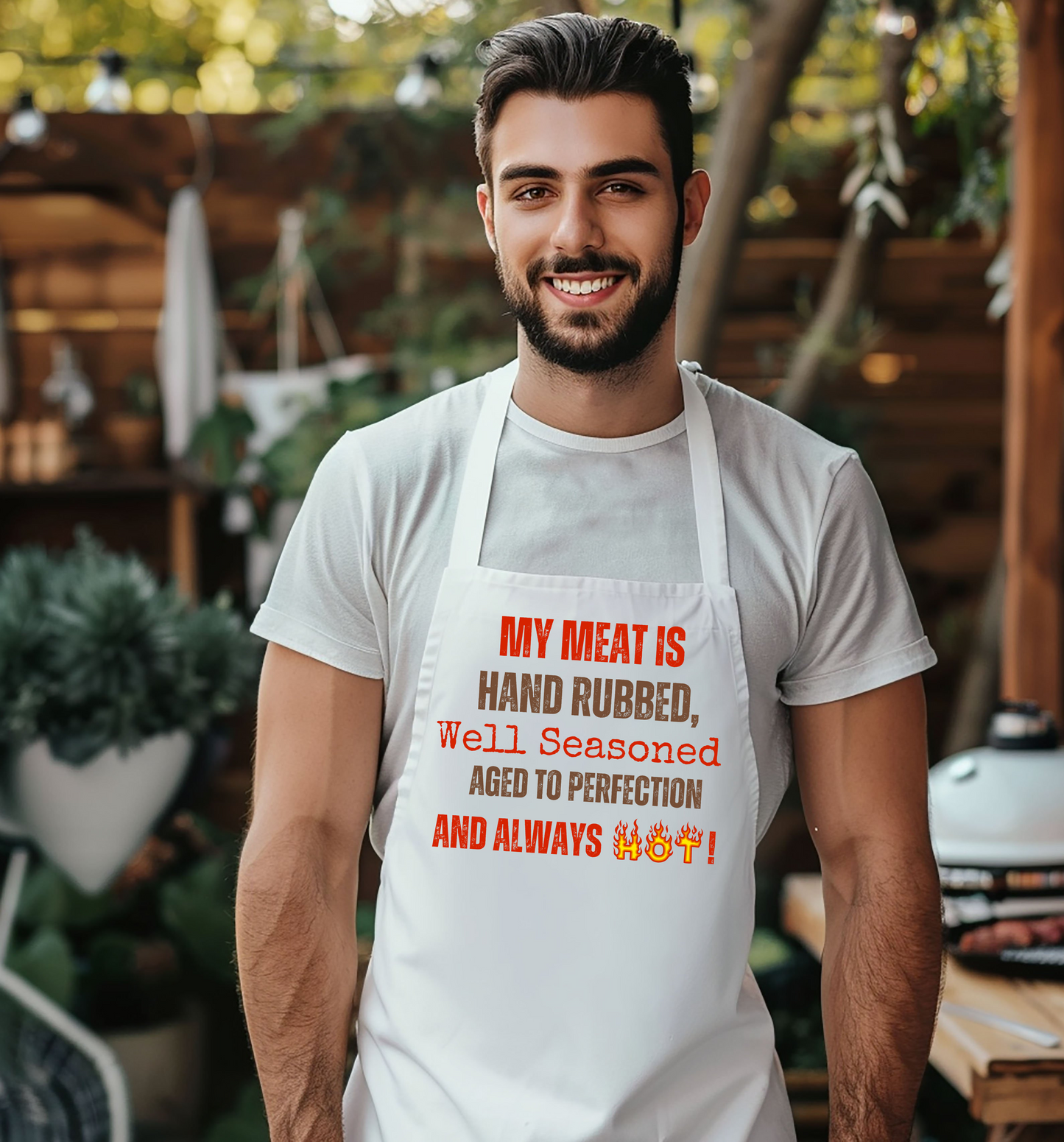 Novelty Grilling "My Meat Is" Funny Barbecue Apron for Outdoor Cooking