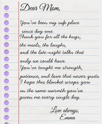 Dear Mom Love Letter Blanket — Personalized Woven Keepsake Gift