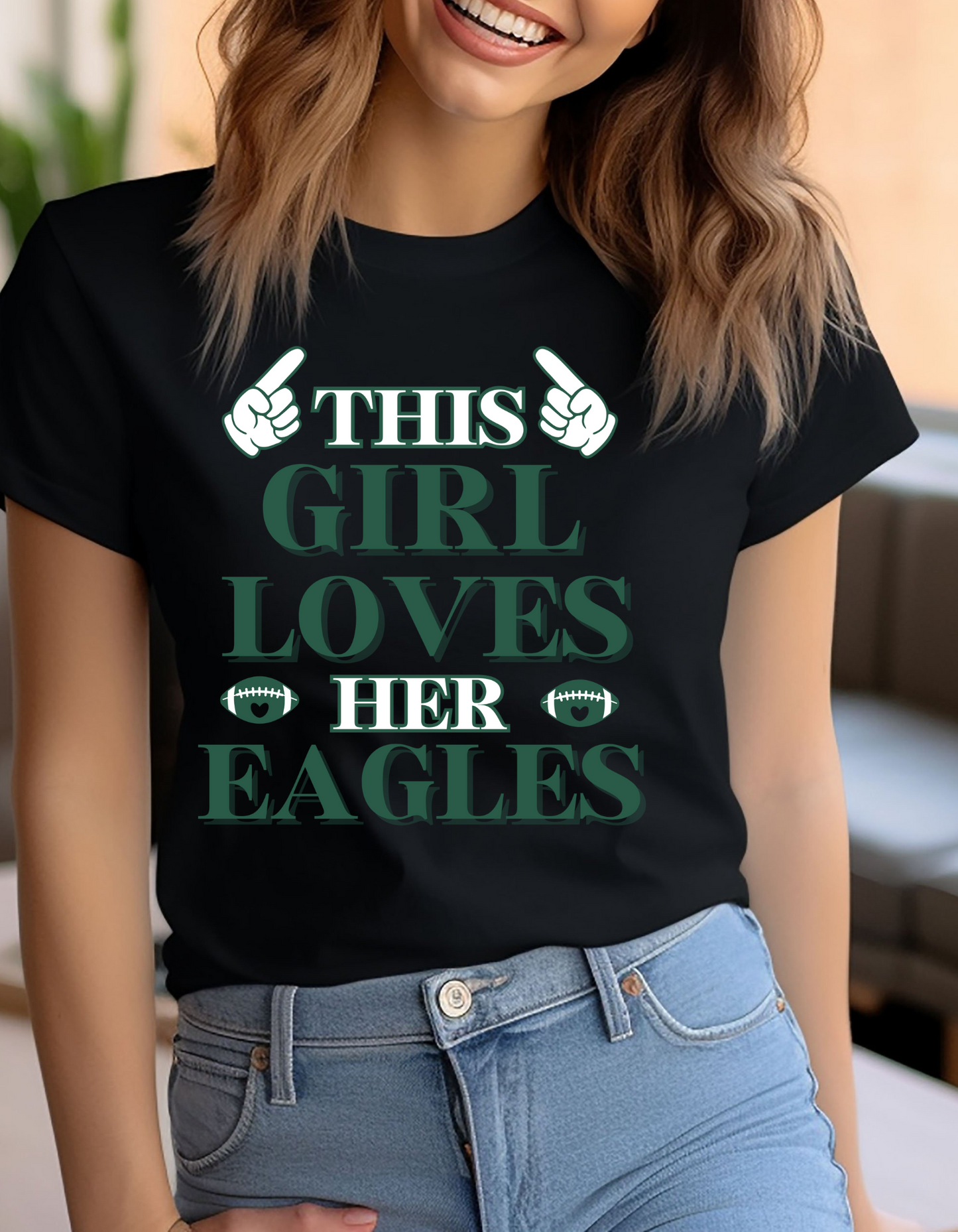This Girl Loves Her Eagles Football Shirt - T-shirt | Sweatshirt | Hoodie