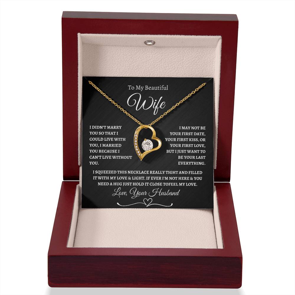 To My Beautiful Wife Forever Love Necklace - Black/White