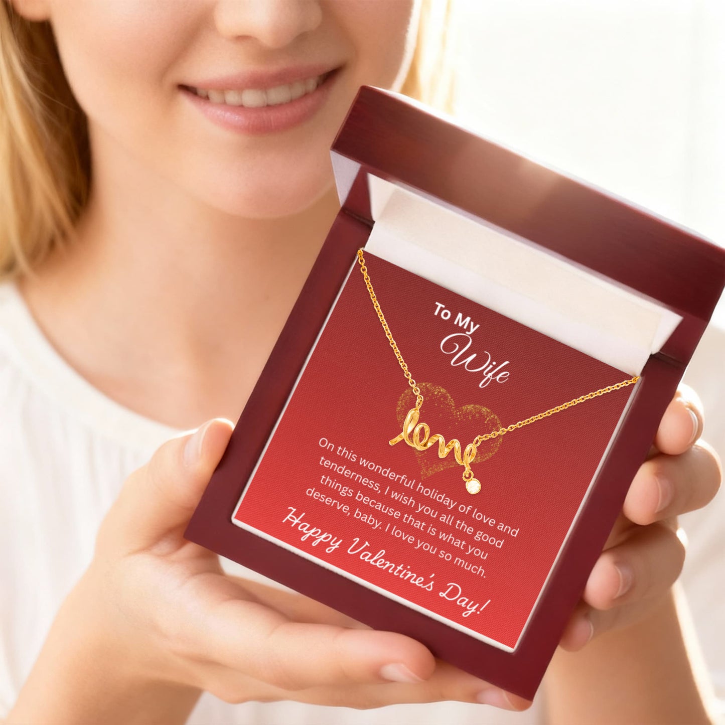 To My Wife on Valentine's Day Love Necklace