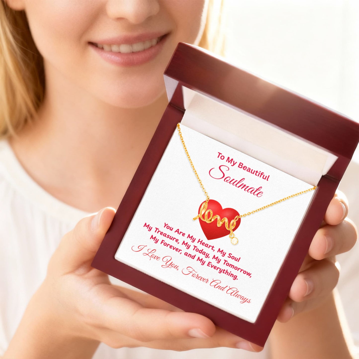 To My Soulmate My Heart on Valentine's Day Love Necklace