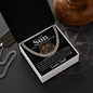 To My Son Cuban Link Chain – Lion Message Card Gift from Dad