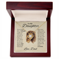To My Daughter Necklace from Dad – Sentimental Lion Message Card Gift
