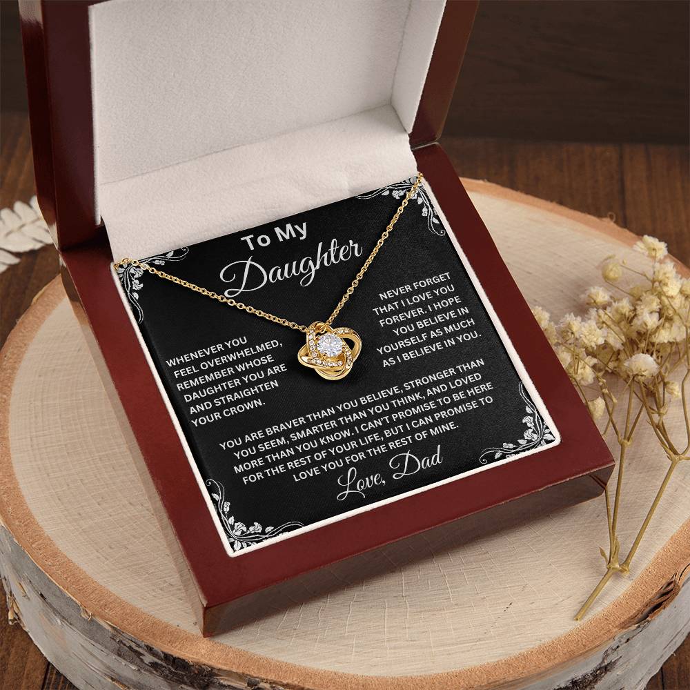 To My Daughter From Dad Love Knot Necklace