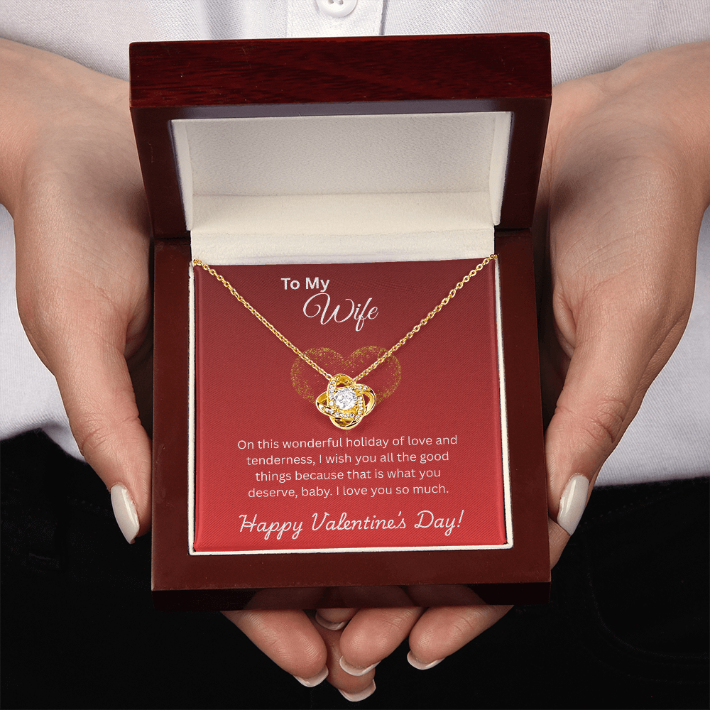 To My Wife on Valentine's Day Love Knot Necklace