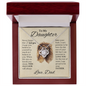 To My Daughter Necklace from Dad – Sentimental Lion Message Card Gift
