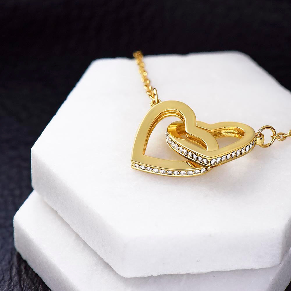 To My Beautiful Daughter - Interlocked Hearts Necklace Gift