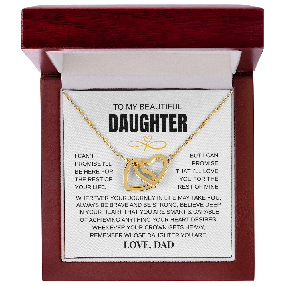 To My Beautiful Daughter - Interlocked Hearts Necklace Gift