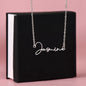 Personalized Signature Style Name Necklace Polished stainless steel or 18K yellow gold finish