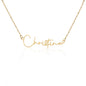 Personalized Signature Style Name Necklace Polished stainless steel or 18K yellow gold finish