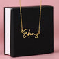 Personalized Signature Style Name Necklace Polished stainless steel or 18K yellow gold finish