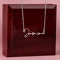 Personalized Signature Style Name Necklace Polished stainless steel or 18K yellow gold finish