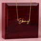 Personalized Signature Style Name Necklace Polished stainless steel or 18K yellow gold finish
