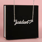Personalized Heart Name Necklace - Polished stainless steel or 18K yellow gold finish