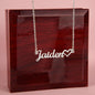 Personalized Heart Name Necklace - Polished stainless steel or 18K yellow gold finish