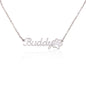 Dog Paw Dog Mom Custom Name Necklace