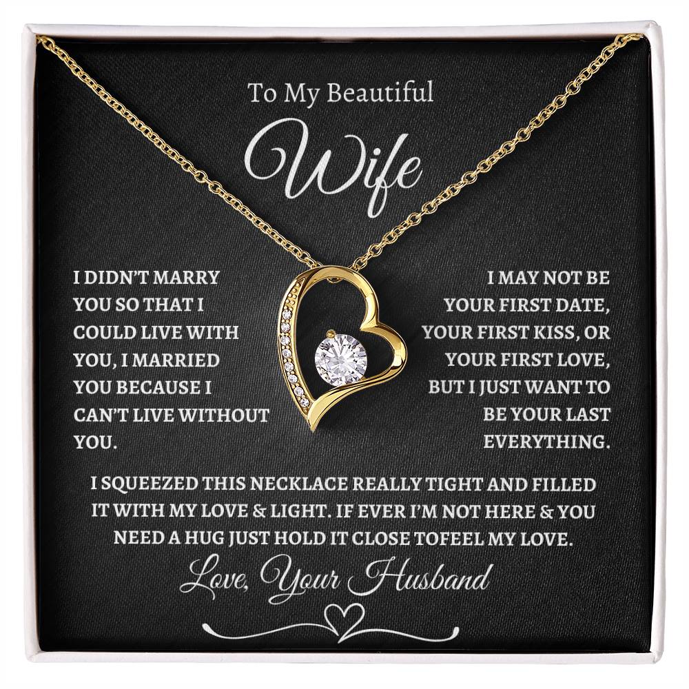 To My Beautiful Wife Forever Love Necklace - Black/White
