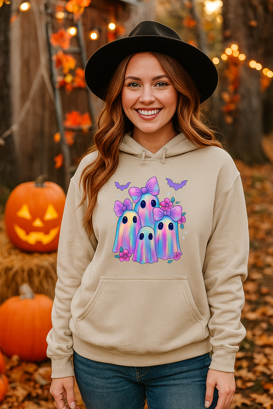Pastel Ghost Kawaii Halloween Hoodie – Cute Pastel Kawaii Ghost Pullover