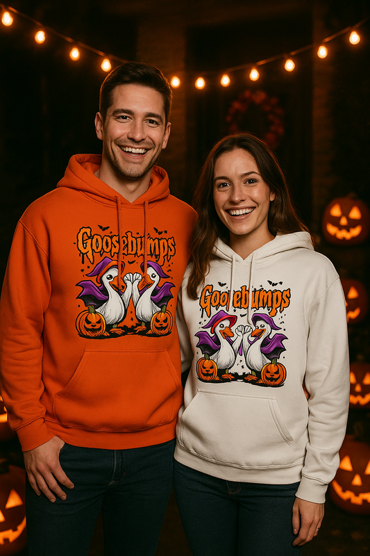 Goosebumps Retro Ghosts & Pumpkins Halloween Hoodie – Vintage Spooky Style