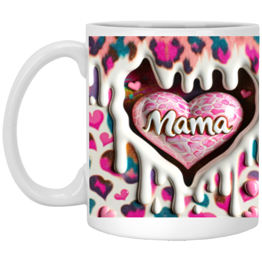 Mama 3D Design14 - 11oz White Mug