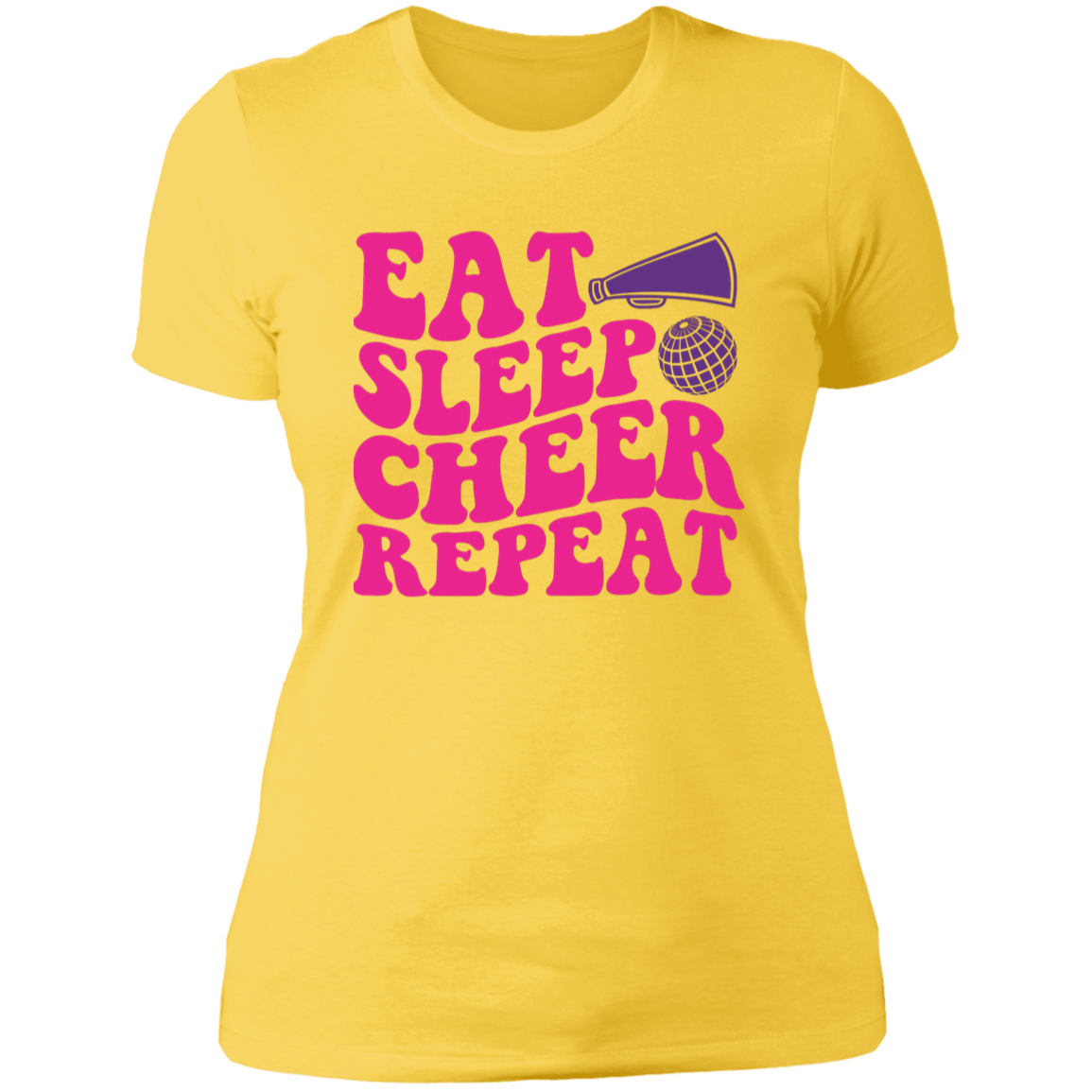 Eat Sleep Cheer Repeat - Ladies' Boyfriend T-Shirt