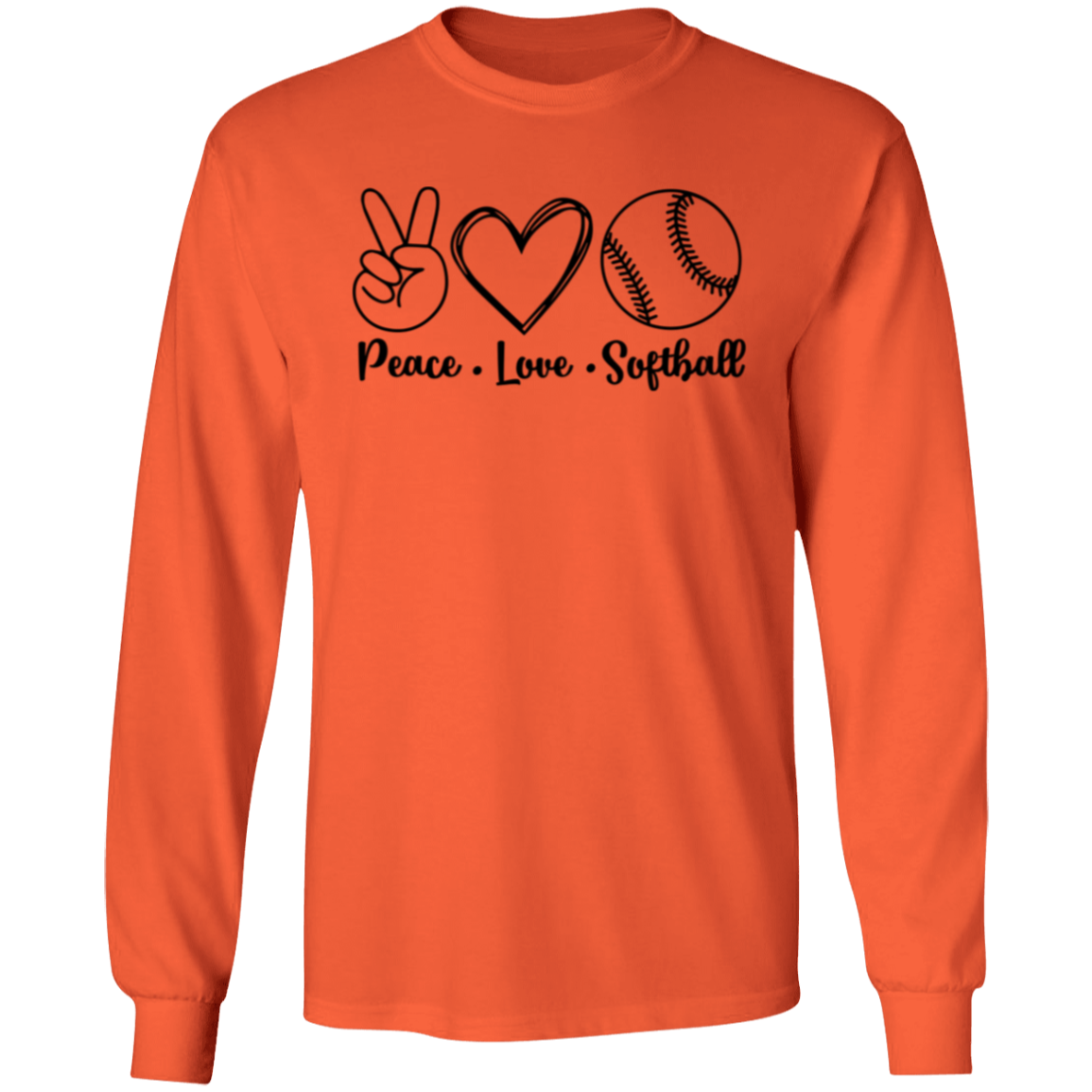 Peace Love Softball - Long Sleeve T-Shirt 5.3 oz.