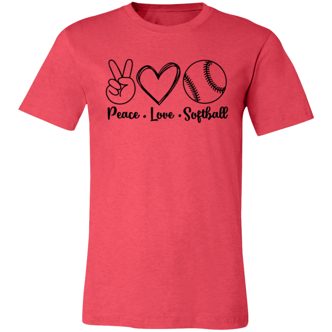 Peace Love Softball - Unisex Jersey Short-Sleeve T-Shirt