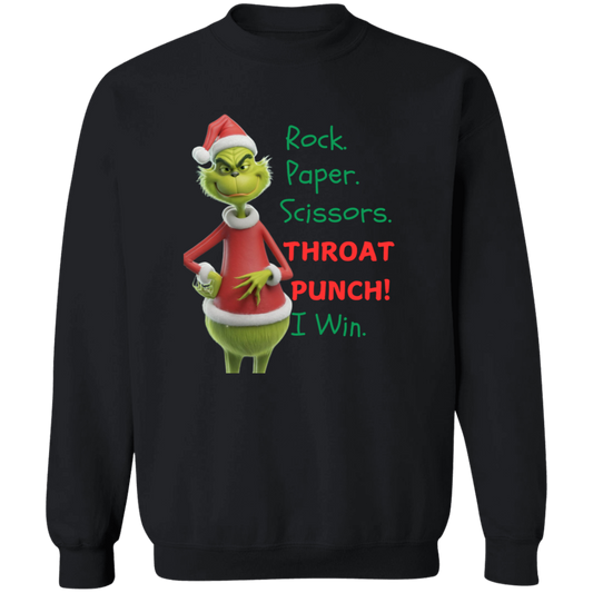 Grinch Rock. Paper. Scissors. Throat Punch! - T-shirt | Long Sleeve| Sweatshirt | Hoodie