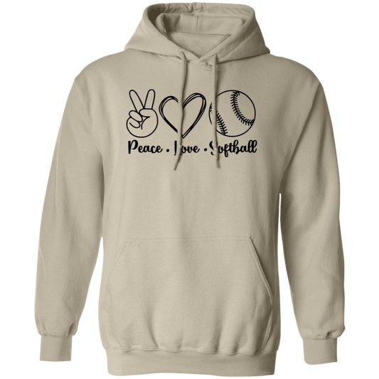 Peace Love Softball - Pullover Hoodie