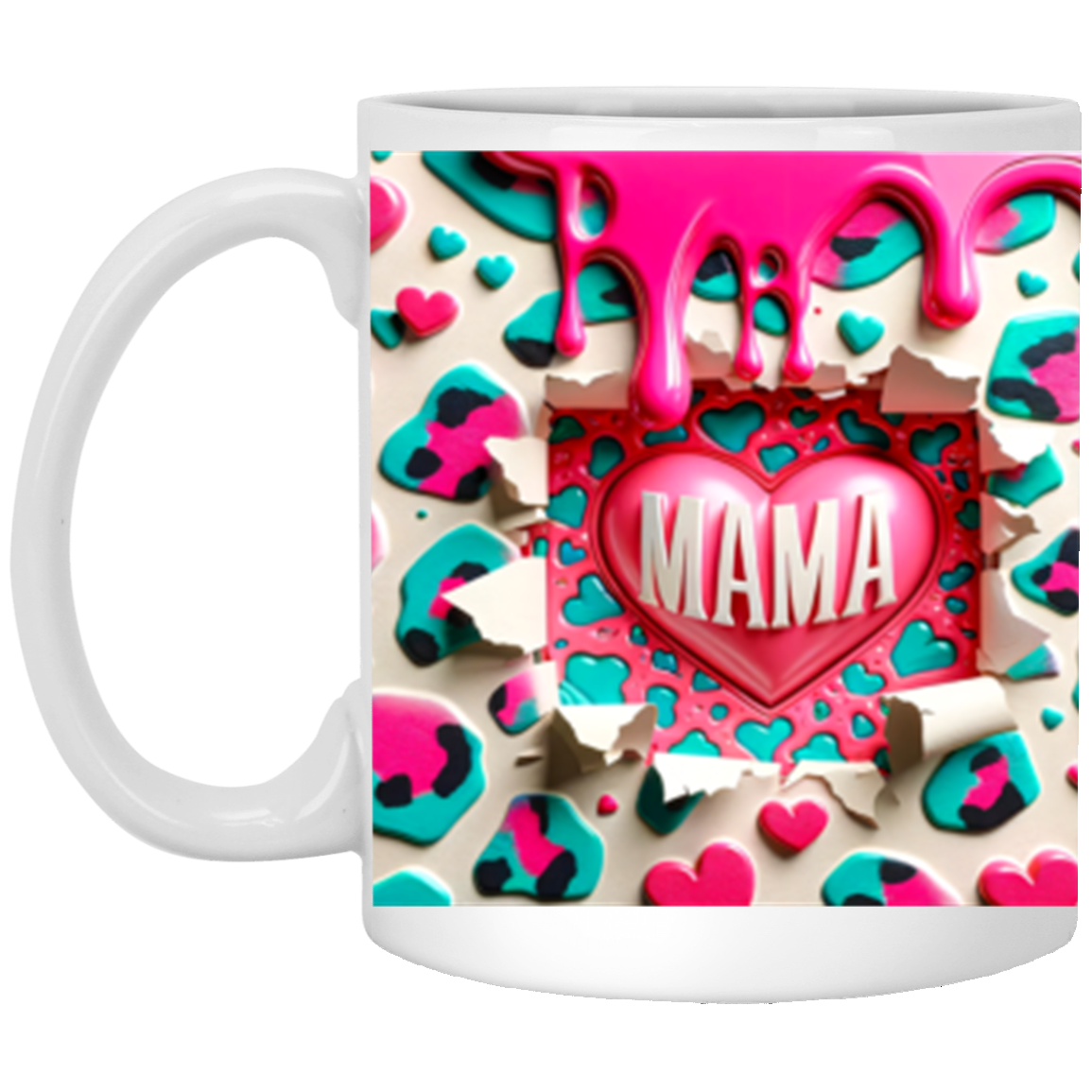 Mama 3D Design5 - 11oz White Mug