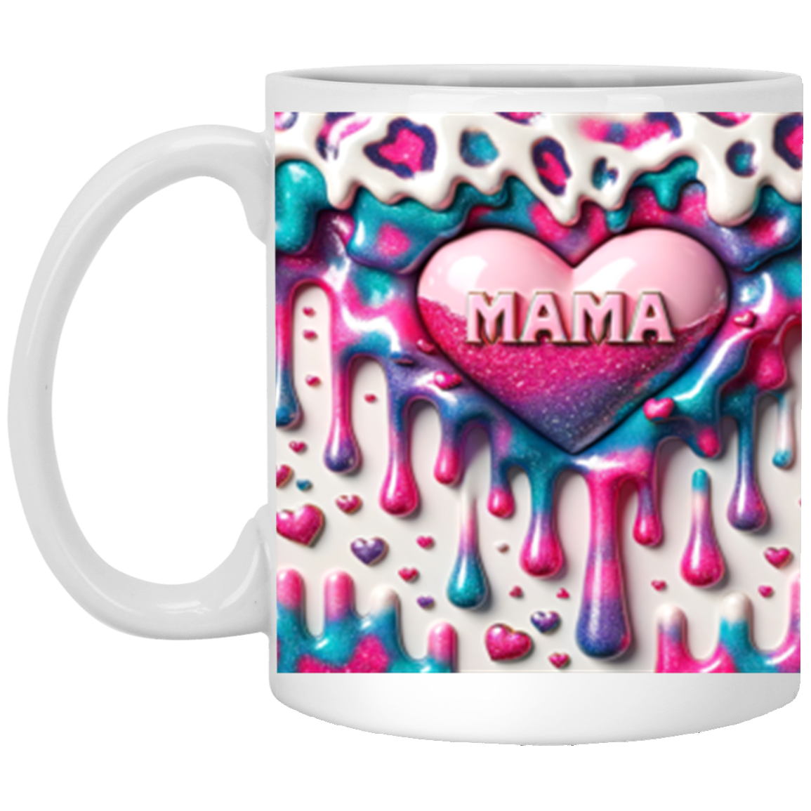 Mama 3D Design9 -11oz White Mug