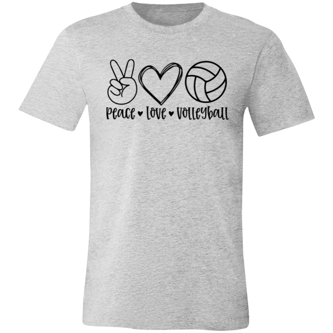 Peace Love Volleyball Unisex Jersey Short-Sleeve T-Shirt