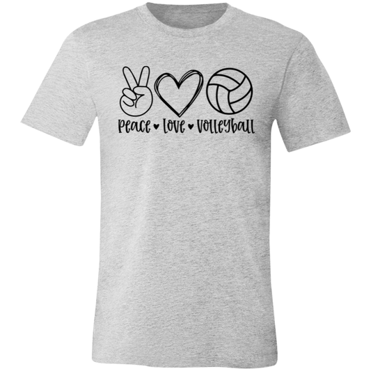 Peace Love Volleyball Unisex Jersey Short-Sleeve T-Shirt