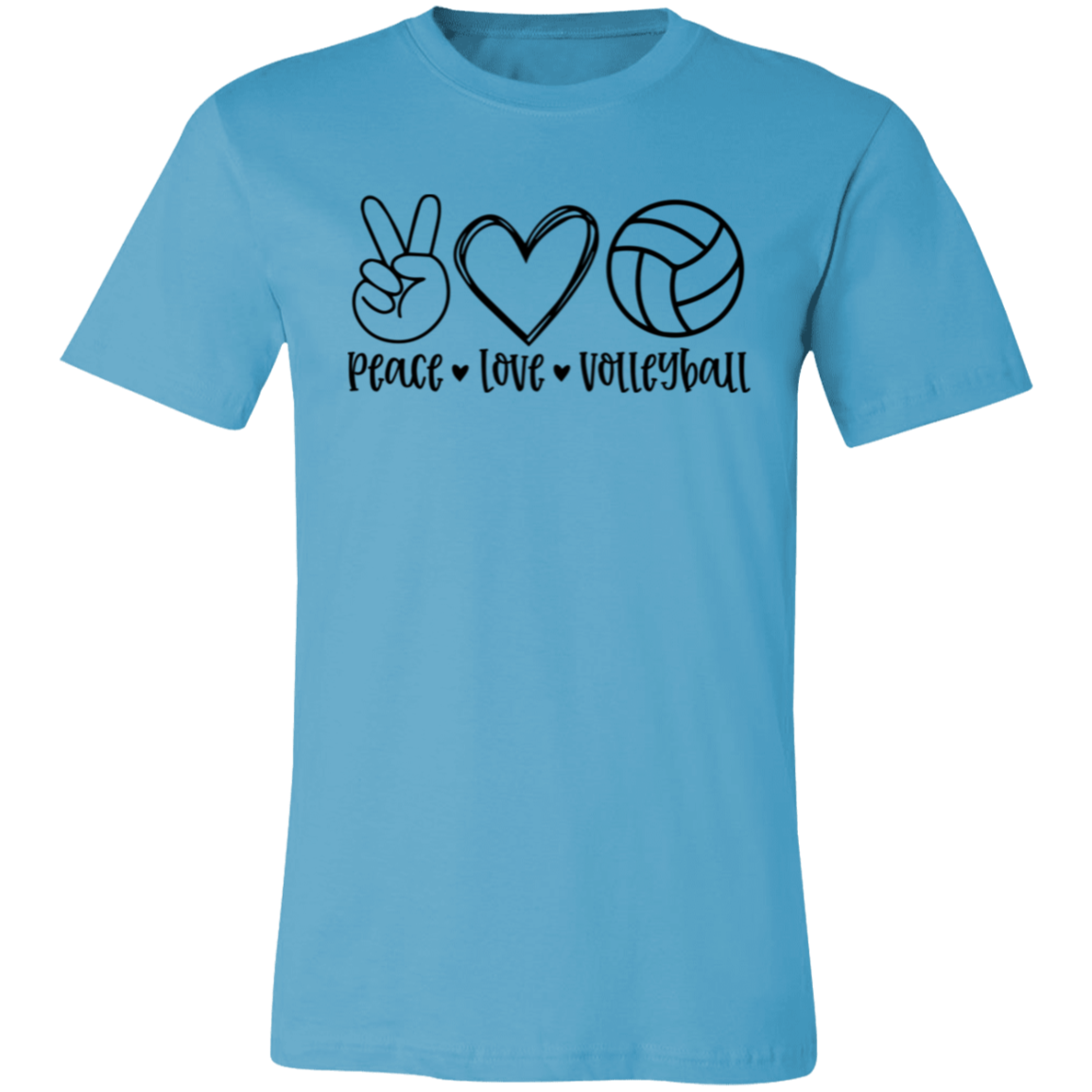 Peace Love Volleyball Unisex Jersey Short-Sleeve T-Shirt