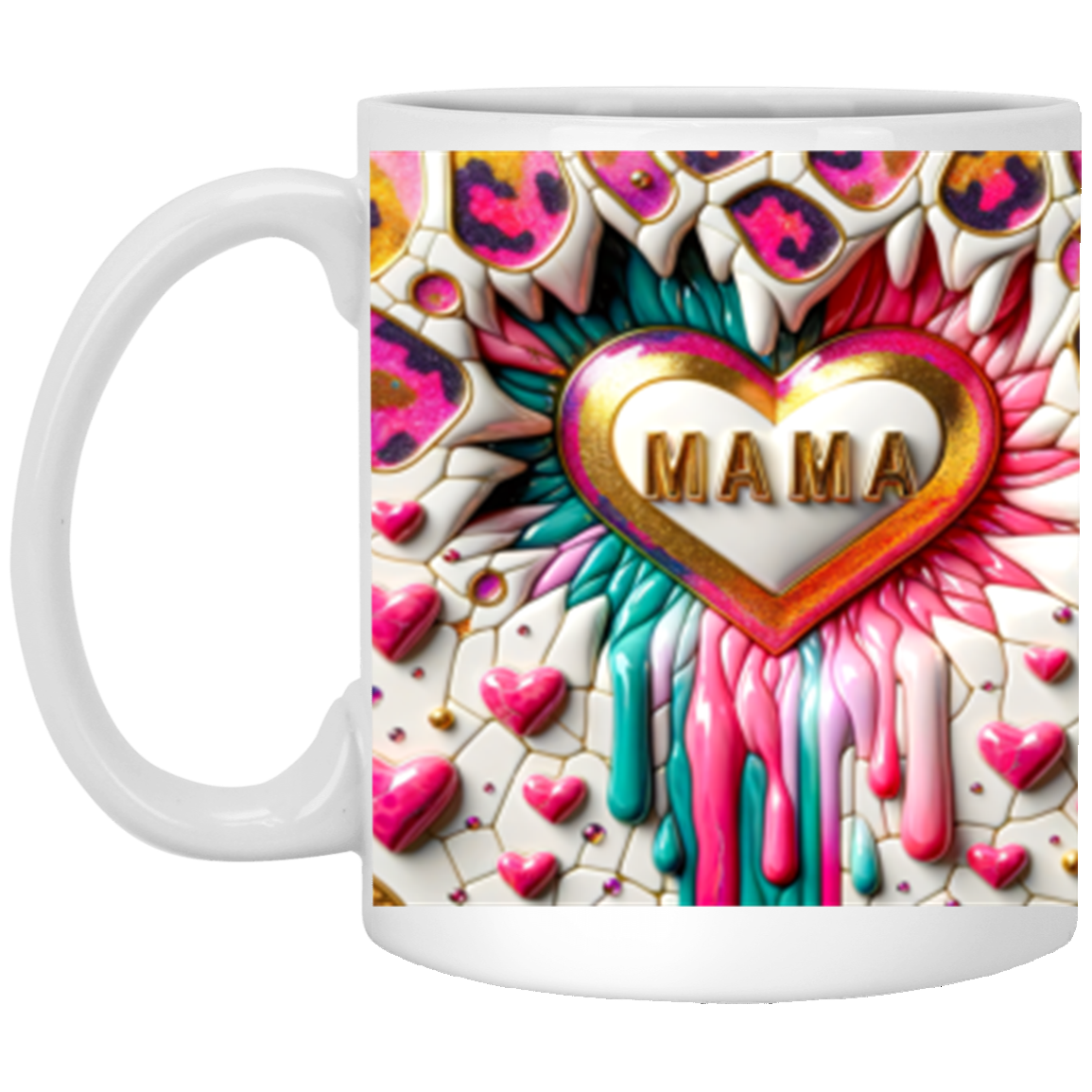 Mama 3D Design6 - 11oz White Mug