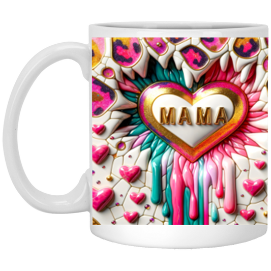 Mama 3D Design6 - 11oz White Mug