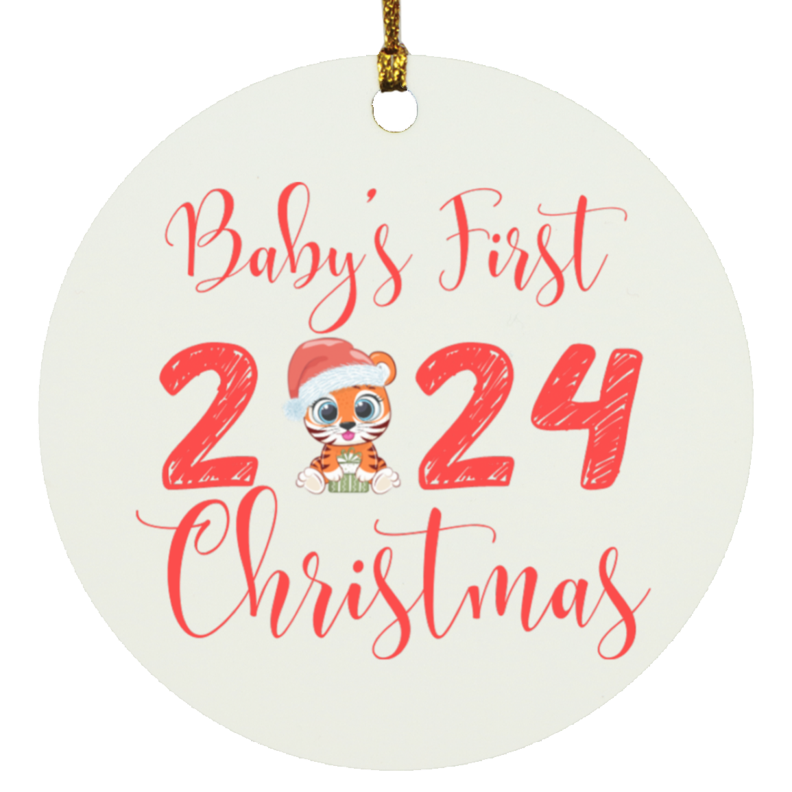 Baby's First Christmas 2024 Ceramic Ornament - Tiger