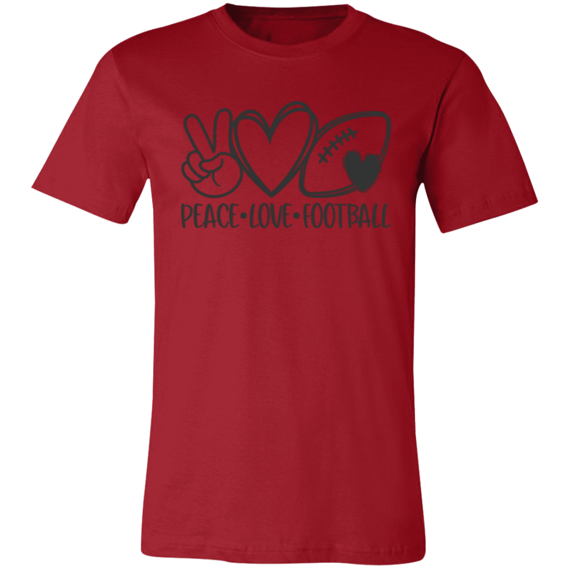 Peace Love Football - Unisex Jersey Short-Sleeve T-Shirt