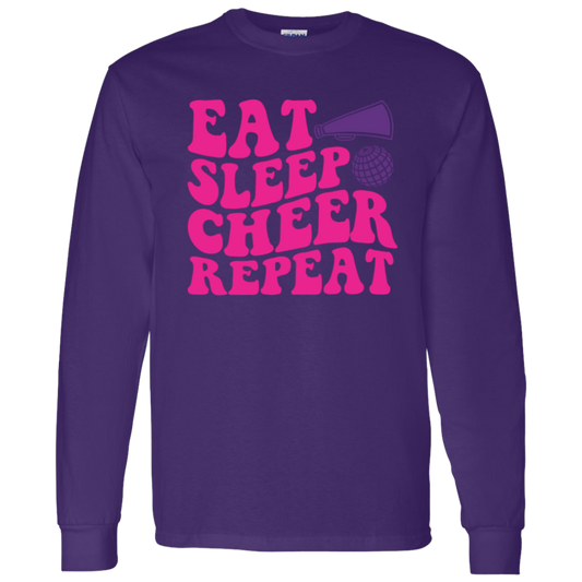 Eat Sleep Cheer Repeat - LS T-Shirt 5.3 oz.