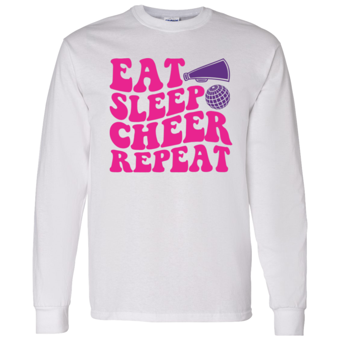 Eat Sleep Cheer Repeat - LS T-Shirt 5.3 oz.