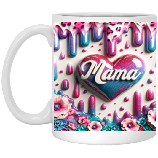 Mama 3D Design2 - 11oz White Mug