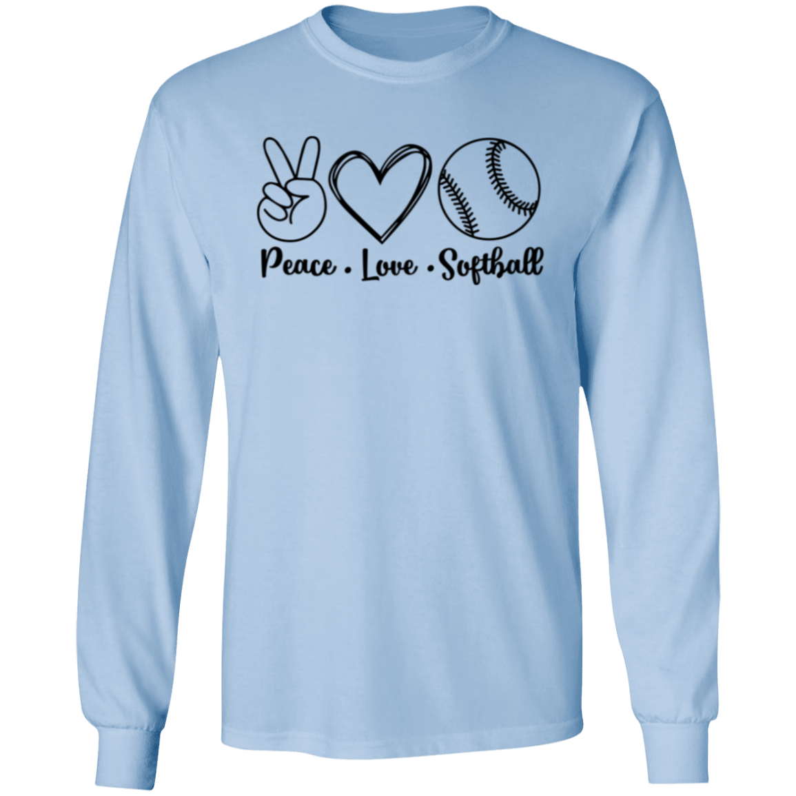 Peace Love Softball - Long Sleeve T-Shirt 5.3 oz.