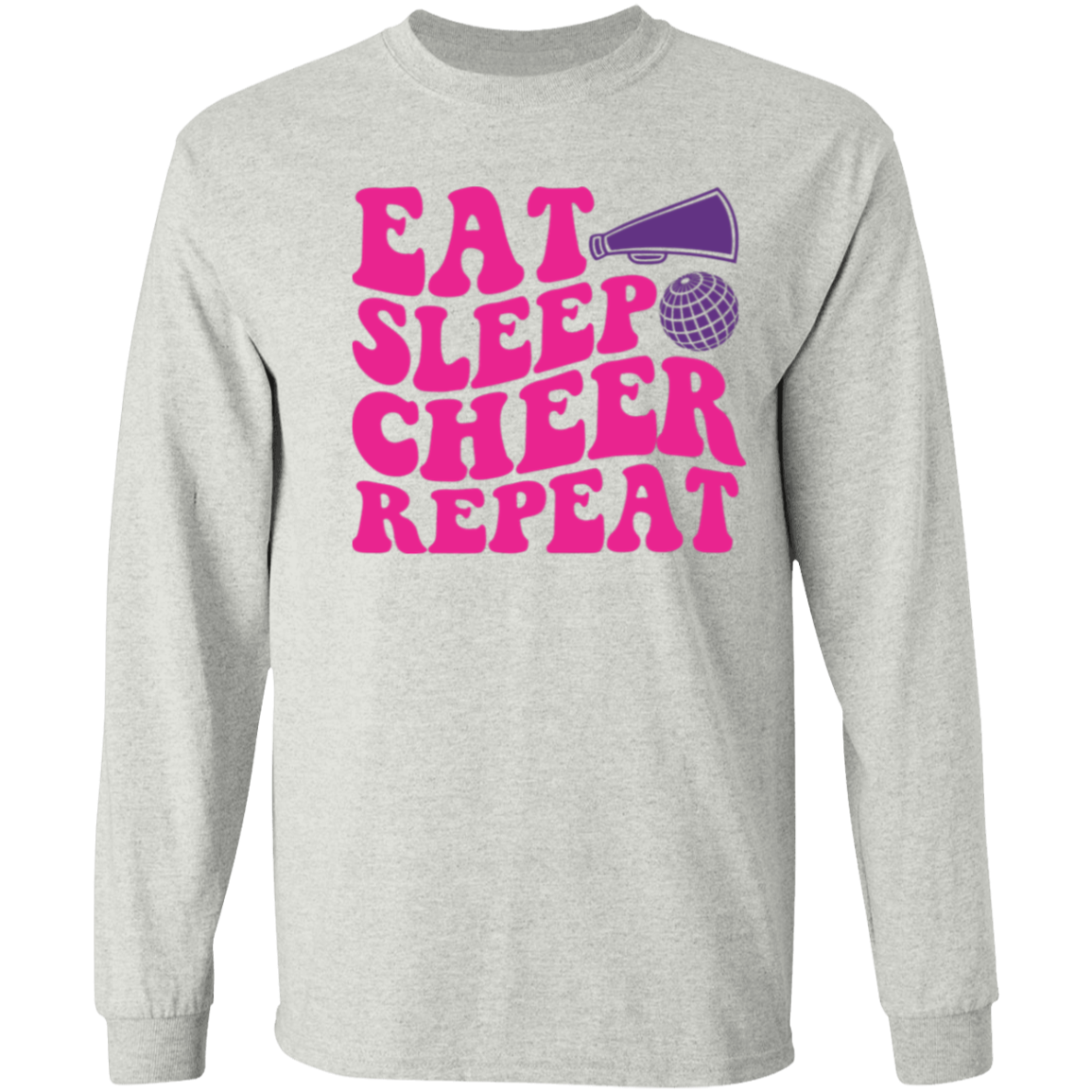 Eat Sleep Cheer Repeat - LS T-Shirt 5.3 oz.