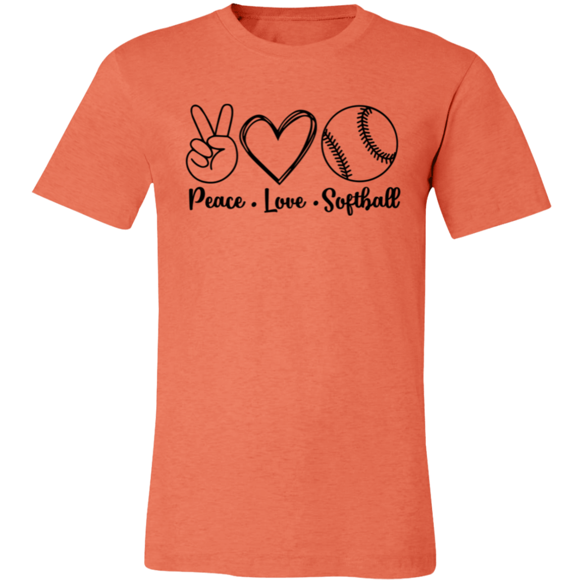 Peace Love Softball - Unisex Jersey Short-Sleeve T-Shirt