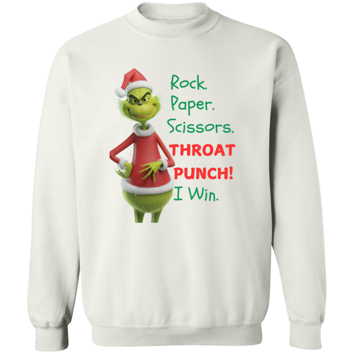 Grinch Rock. Paper. Scissors. Throat Punch! - T-shirt | Long Sleeve| Sweatshirt | Hoodie