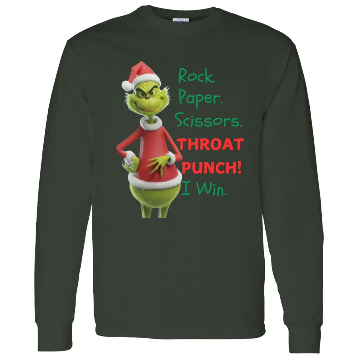 Grinch Rock. Paper. Scissors. Throat Punch! - T-shirt | Long Sleeve| Sweatshirt | Hoodie