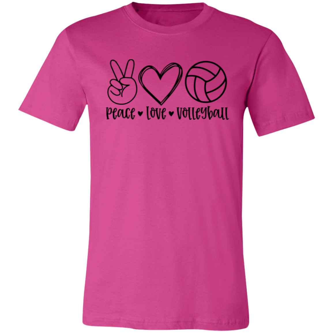 Peace Love Volleyball Unisex Jersey Short-Sleeve T-Shirt