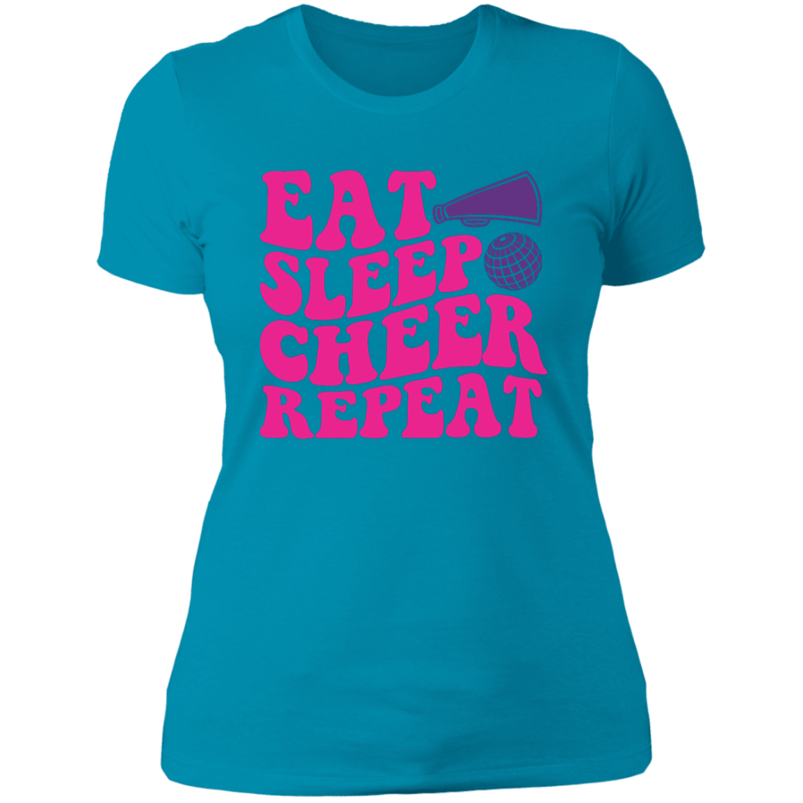 Eat Sleep Cheer Repeat - Ladies' Boyfriend T-Shirt